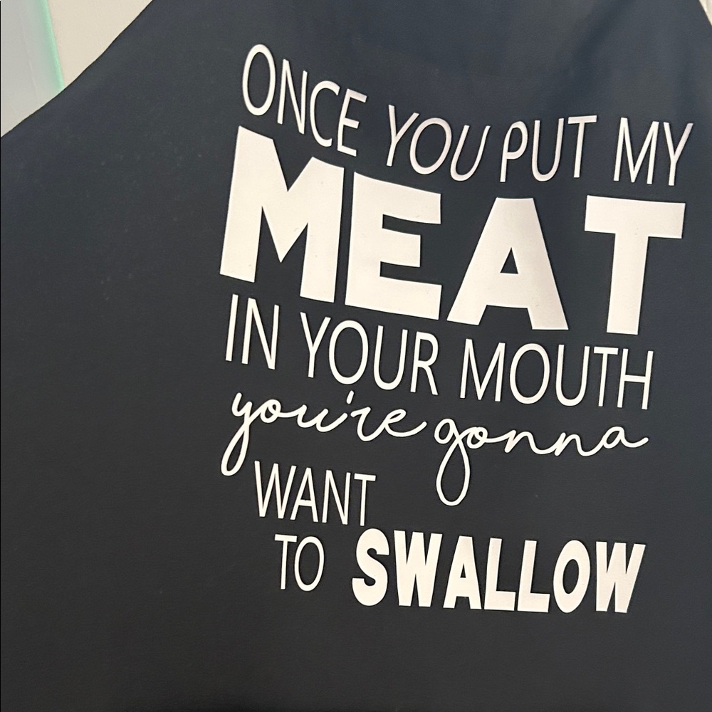 Funny Black BBQ Apron Novelty Cooking Apron Adult Humor Kitchen Gift